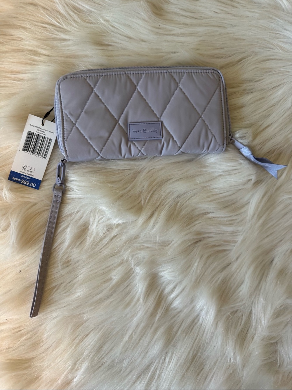 Vera Bradley Quilted Wristlet Wallet in Light Taupe - Picture 9 of 11